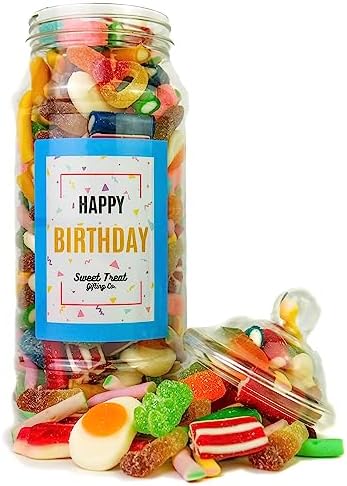 Jolof Store Happy Birthday Pick n Mix Retro Sweet Jar - 650g Gift
