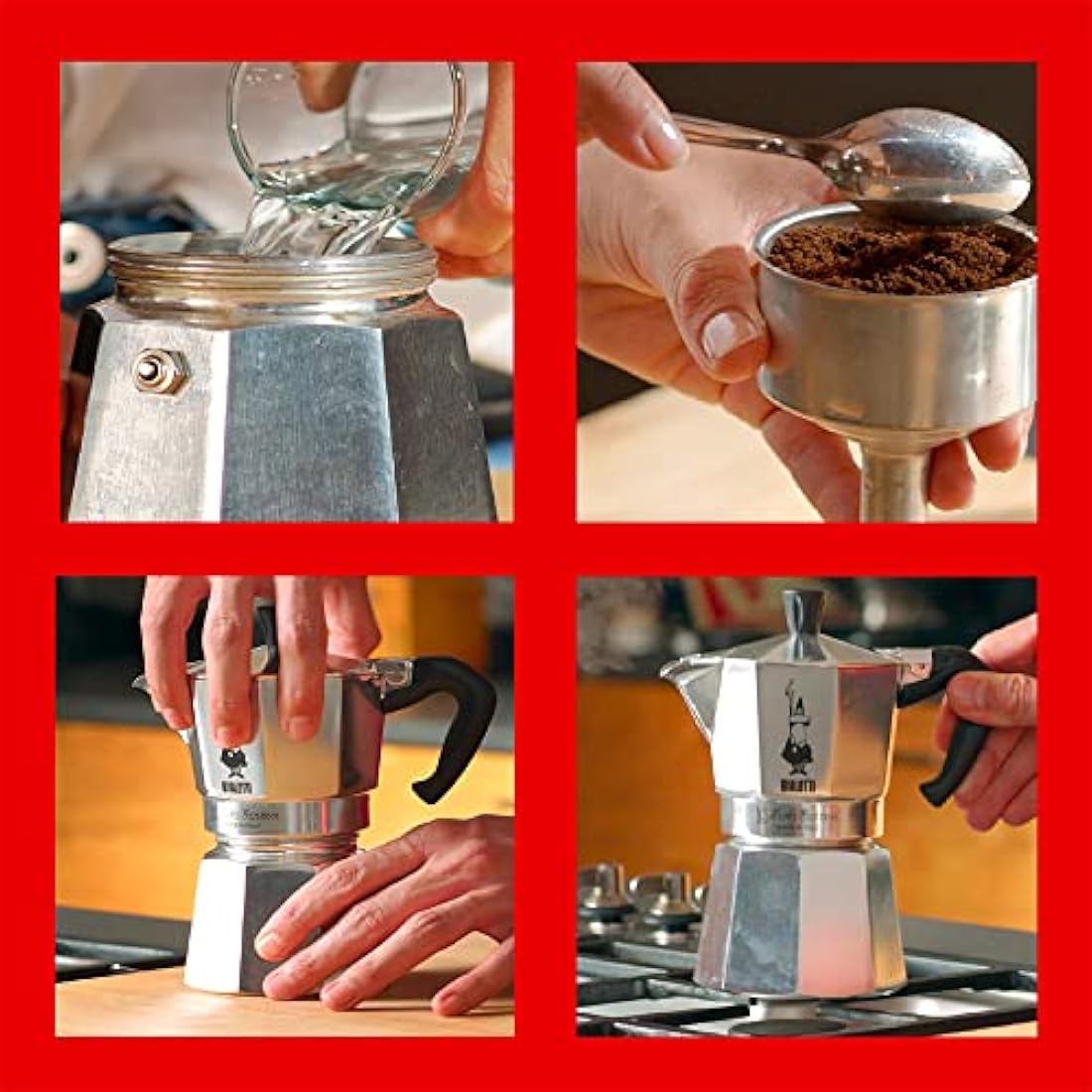 Bialetti Moka Express 9-Cup Stovetop Coffee Maker | Silver Aluminium