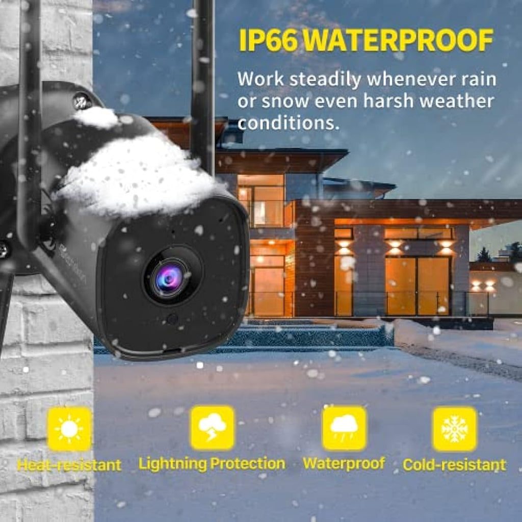 Septekon 2K Outdoor Security Camera – 2 Pack Wireless WiFi Home Surveillance