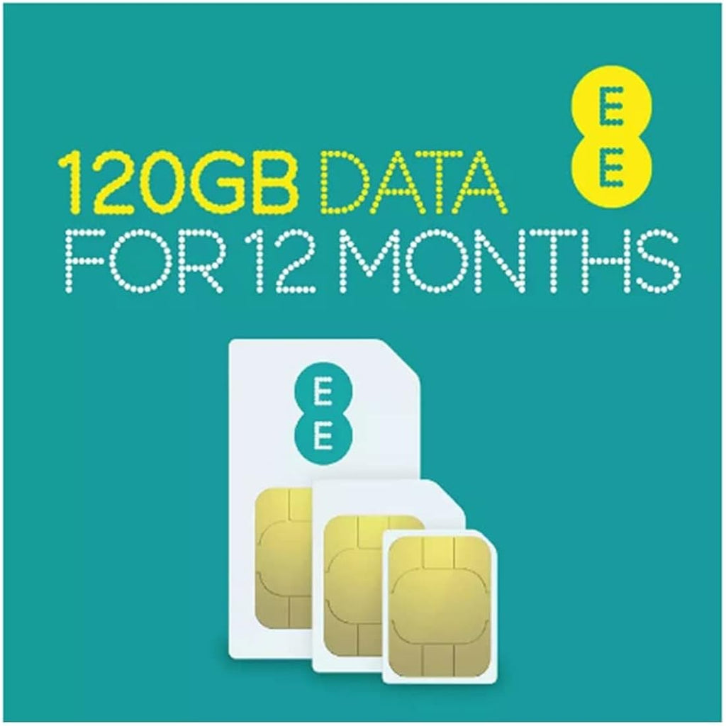 EE PAYG SIM Card | 120GB Data Preloaded | 12-Month Multi-SIM