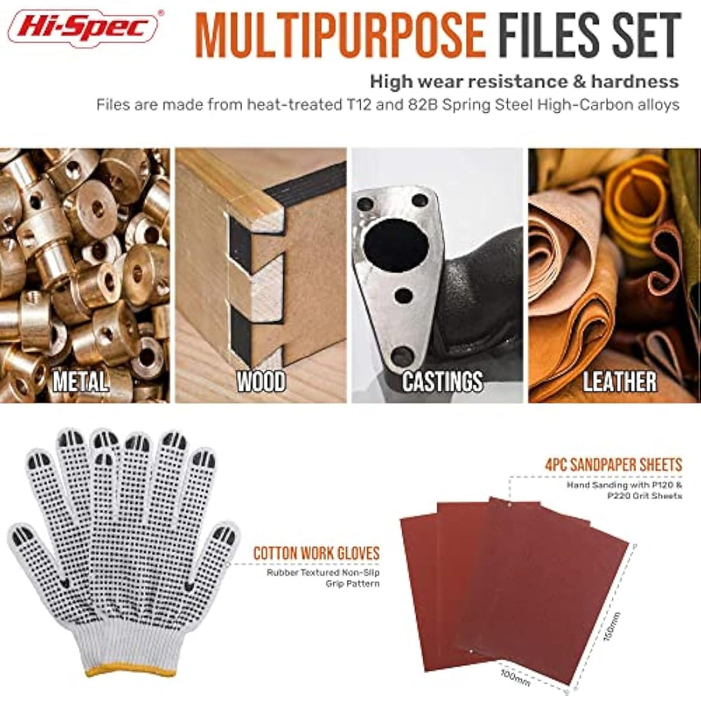17 Pc Metal File Set – Steel Hand & Needle Files with Case
