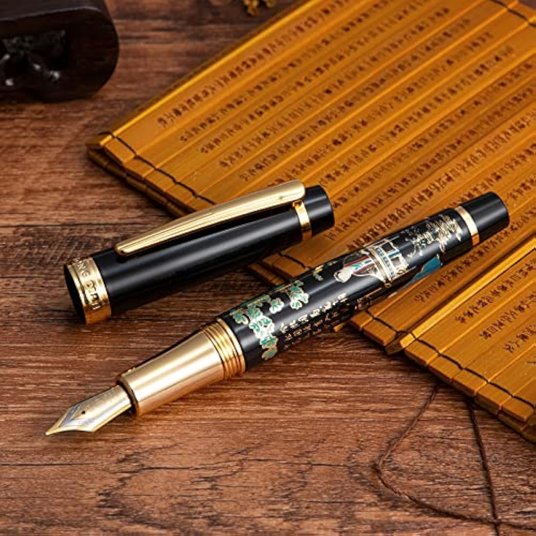 Hongdian 231 Fountain Pen – Chinese Painting Brass Pen with Fine Nib