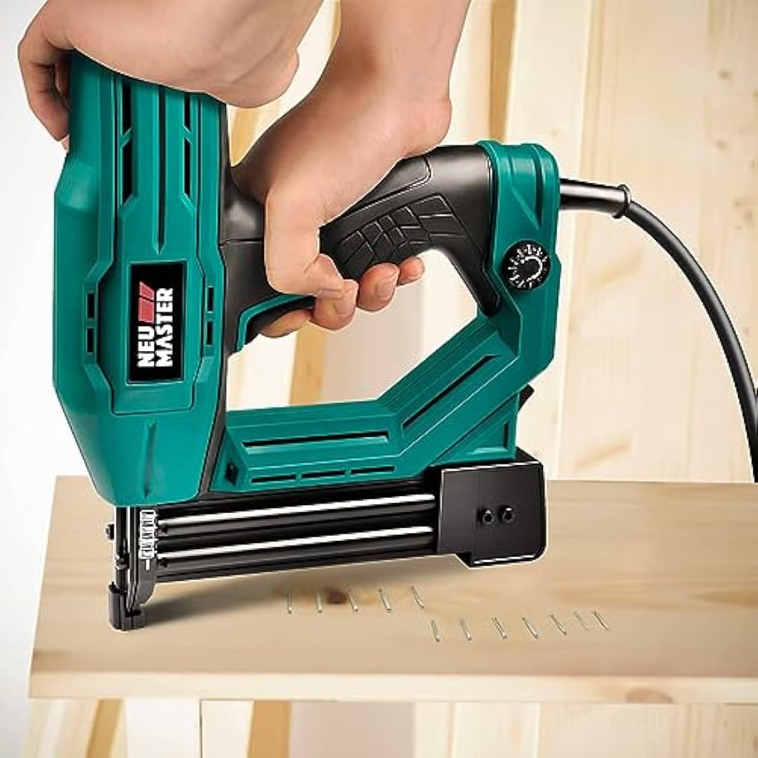 NEU MASTER 2-in-1 Electric Brad Nailer & Staple Gun for DIY Woodworking