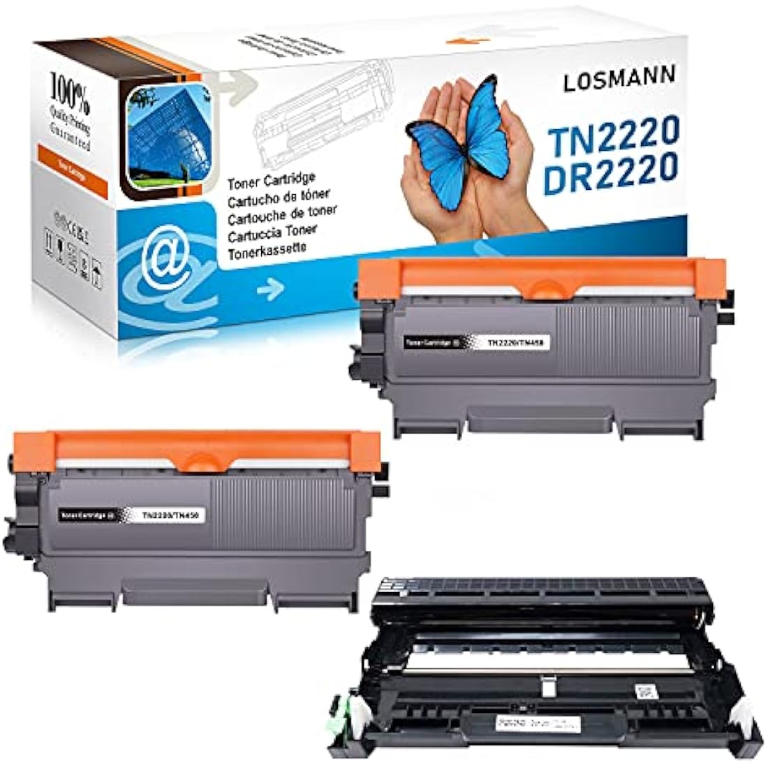 LOSMANN TN2220 Toner & DR2200 Drum Kit for Brother HL-2240 MFC-7360N