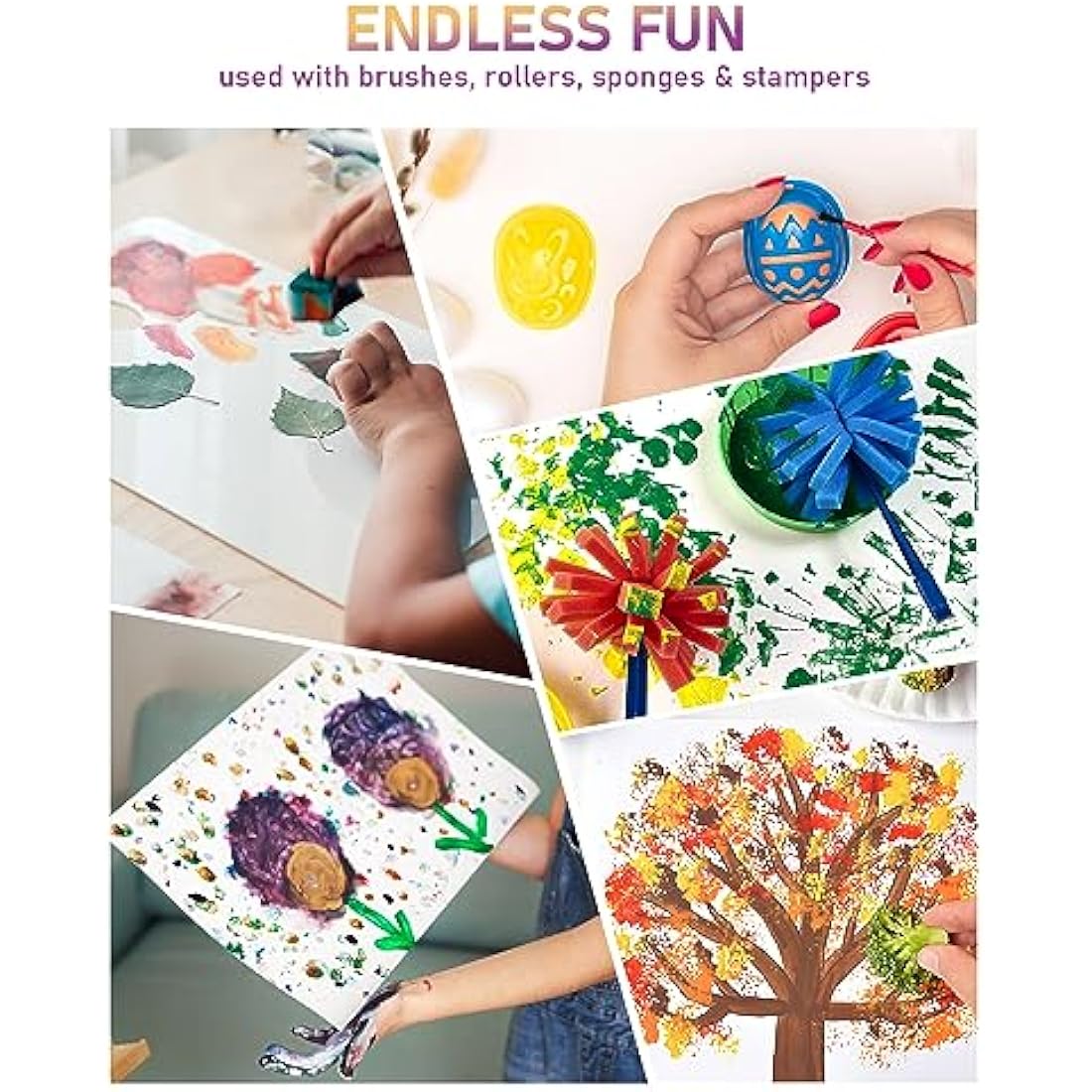 Nicpro Washable Kids Paint Set – 14 Colors Non-Toxic Tempera Bulk Paint
