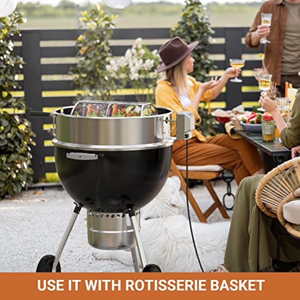 Onlyfire Stainless Steel Rotisserie Kit for Weber 22-inch Kettle Grills
