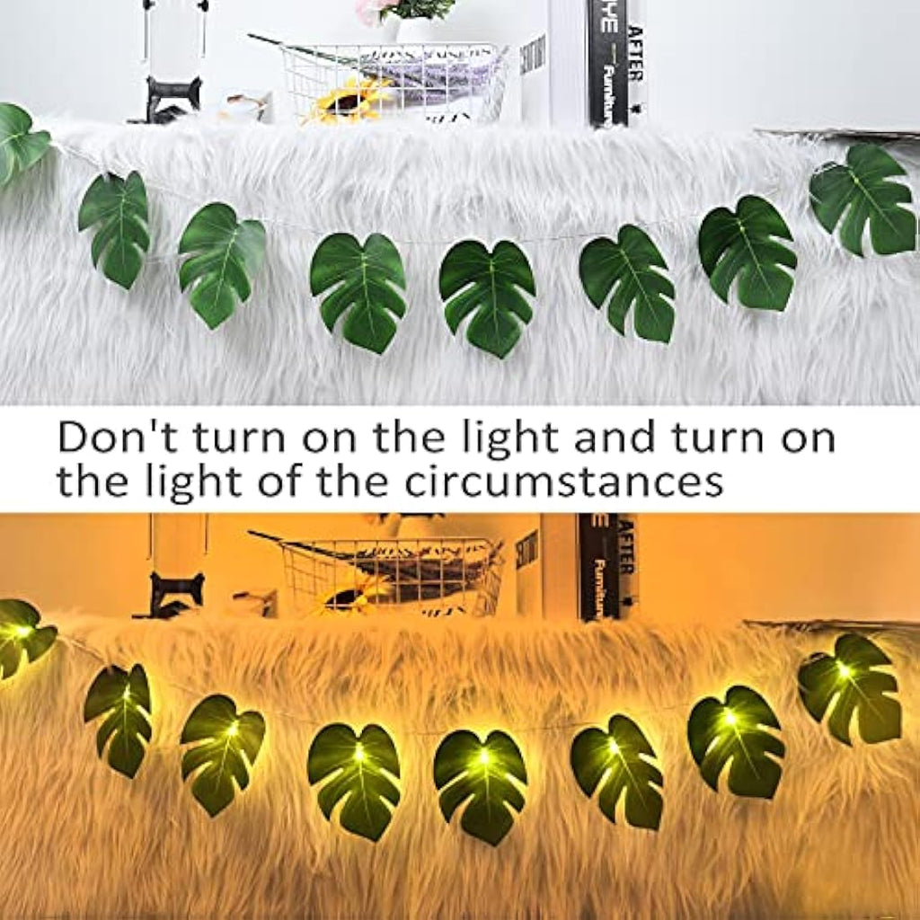 Monstera Leaf String Lights | 20 LED Tropical Vine 2 Pack