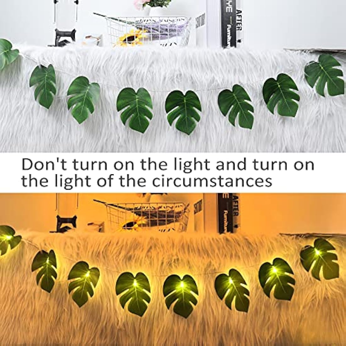 Monstera Leaf String Lights | 20 LED Tropical Vine 2 Pack