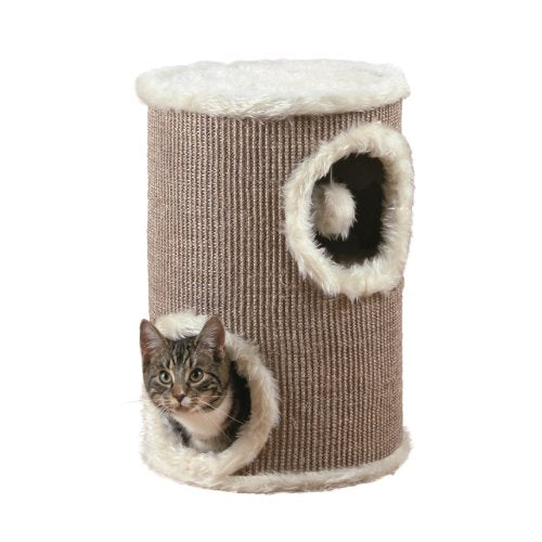 Trixie Cat Tower Scratching Post with Plush Floors, Brown/Beige, 50 cm