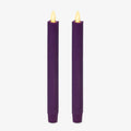 Luminara Flameless LED Taper Candles – Purple Real Wax Flickering Flame, 2pk