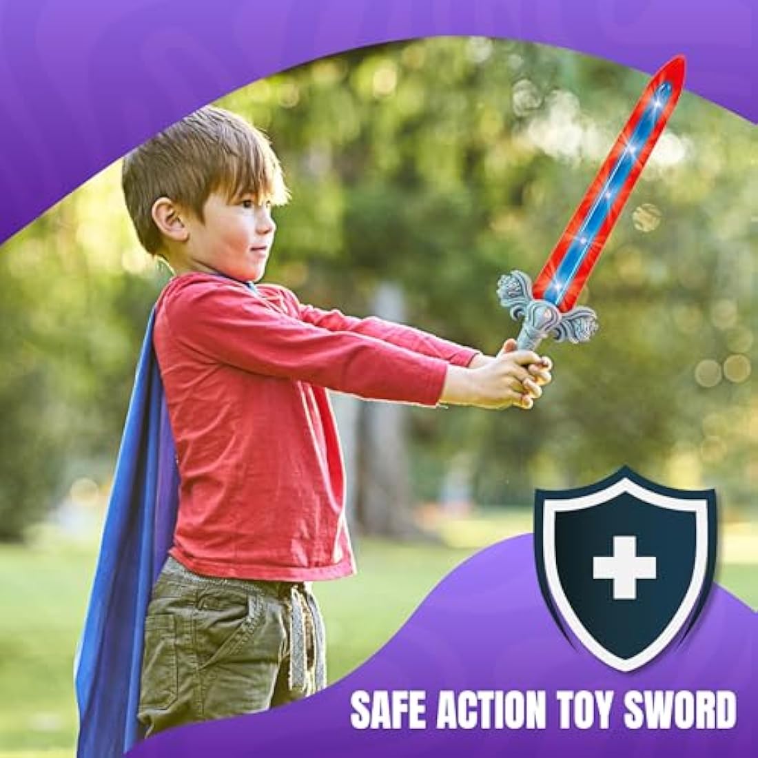 Geospace GeoSword LED Motion Activated Toy Sword 2-Pack – Blue & Red