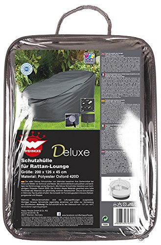 Happy People Garden Sun Lounger Cover | Black 420D Polyester | 200 cm