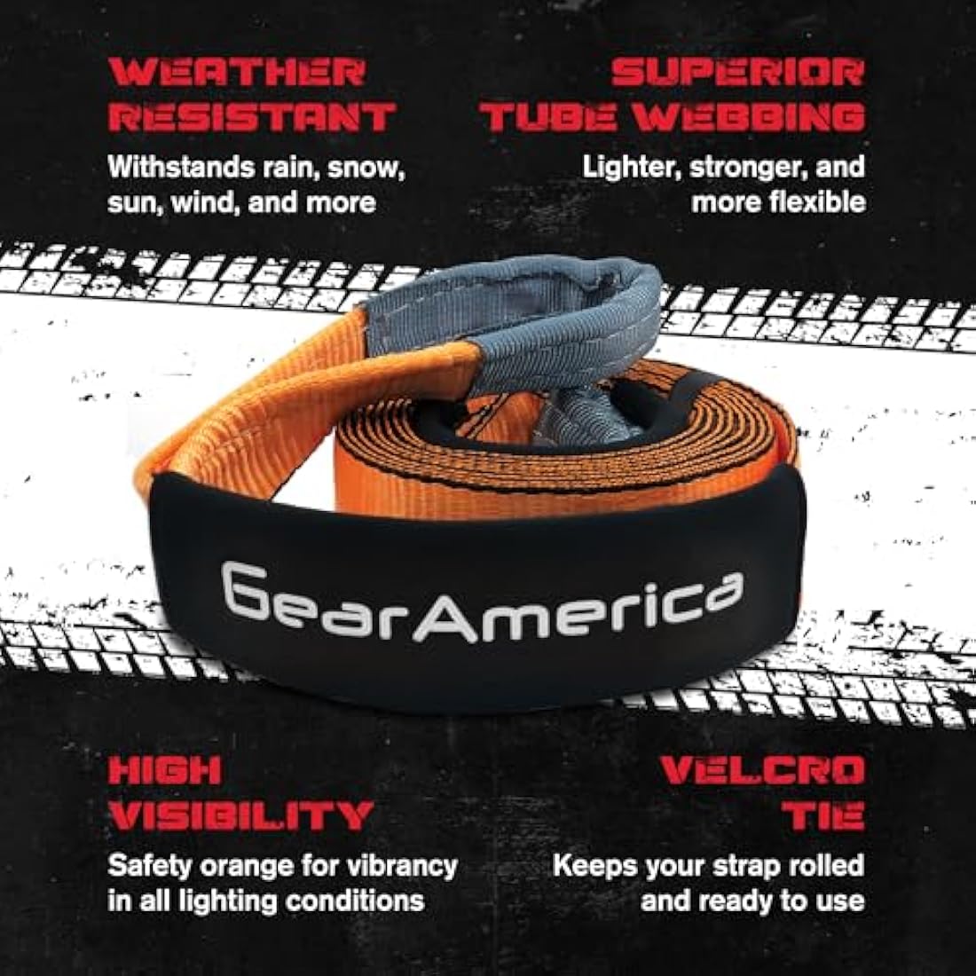 GearAmerica Tree Saver Winch Strap | 35,000 lbs Heavy Duty Towing Rope