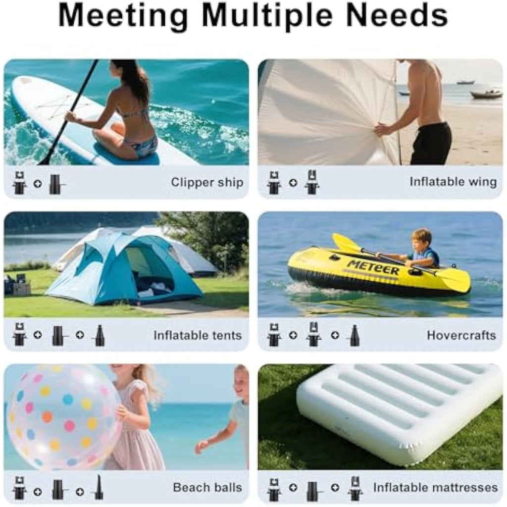Electric SUP Pump - 20 PSI Paddle Board Pump with 5 Nozzles