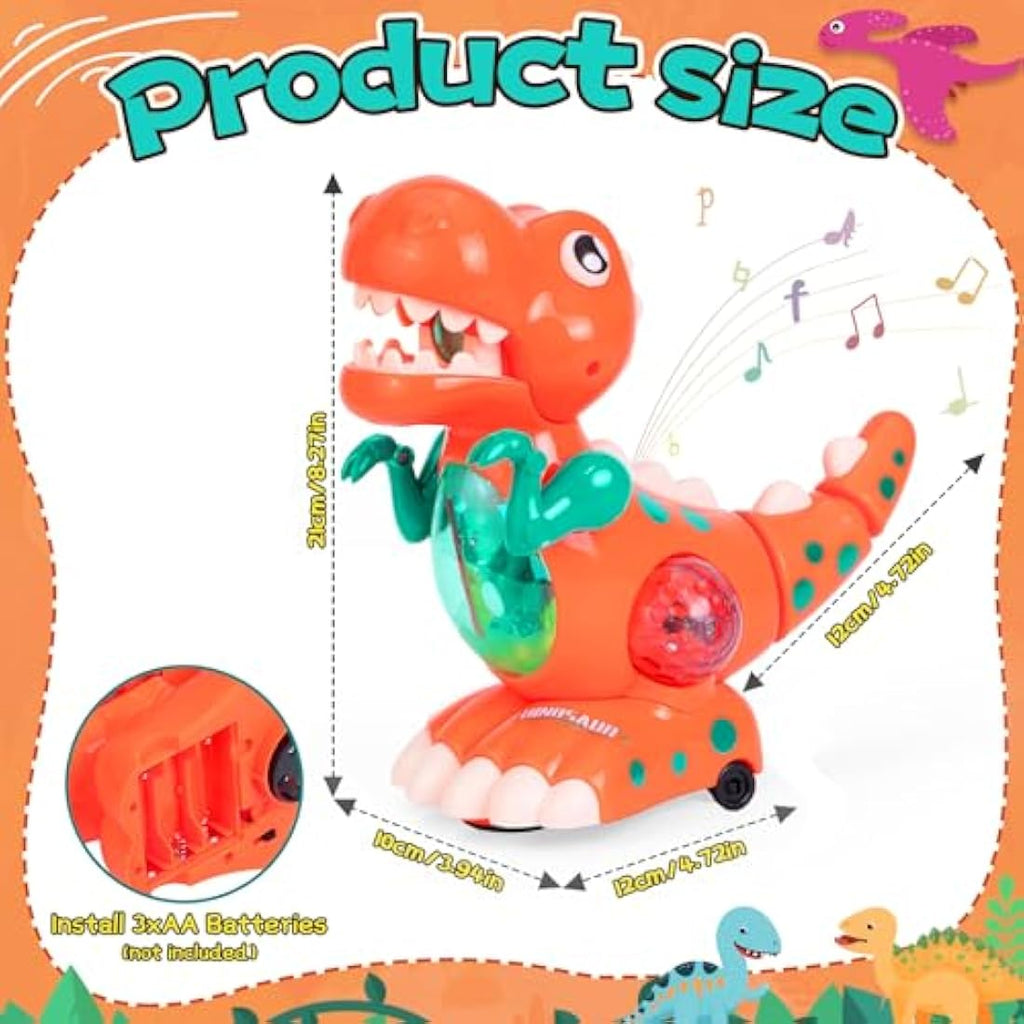 Jolof Store Musical Crawling Dinosaur Toy – Walking LED Dino for Toddlers