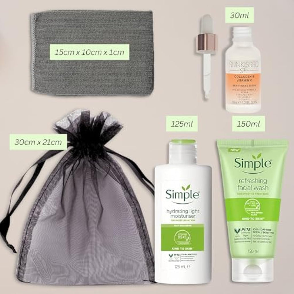 Simple Skincare Set – Hydrating Face Wash, Serum & Moisturiser Bundle