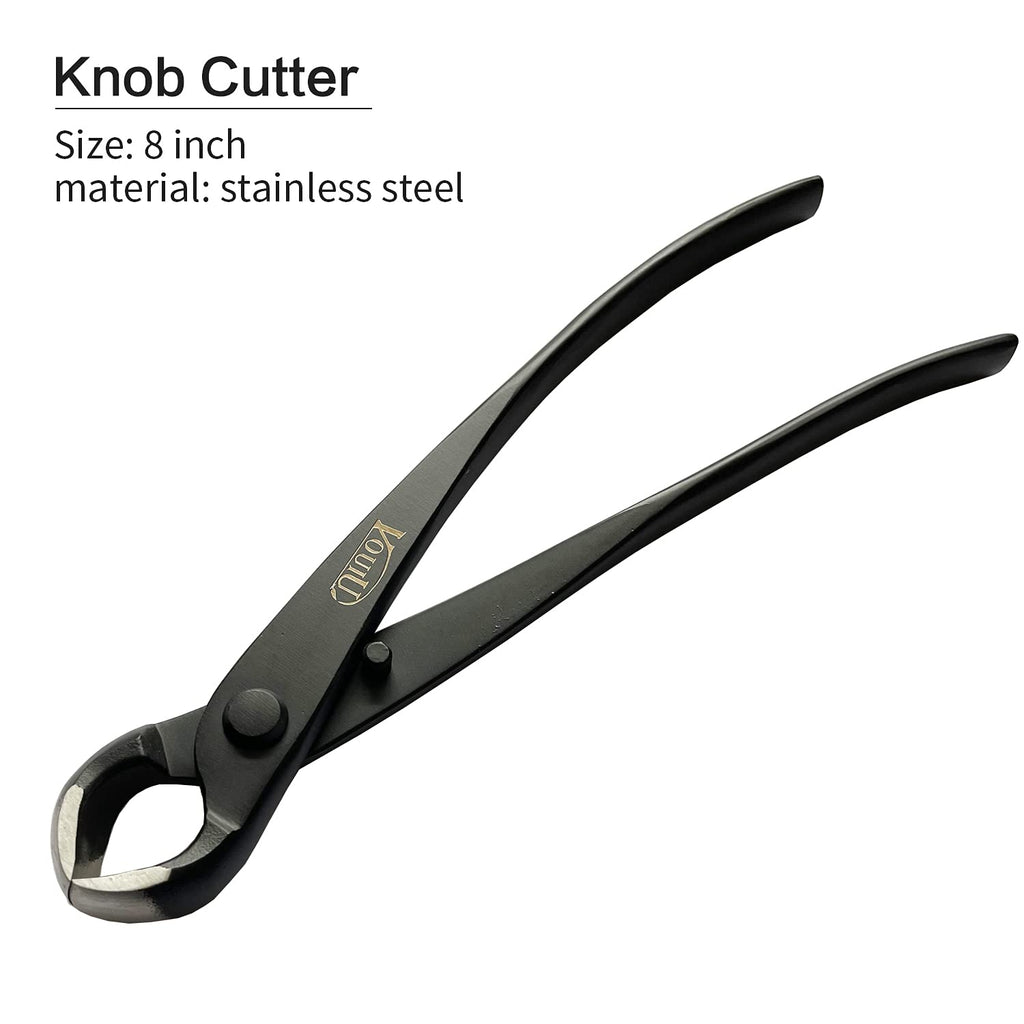 Vouiu 5-Piece Stainless Steel Bonsai Tool Set with Black Coating – 210mm
