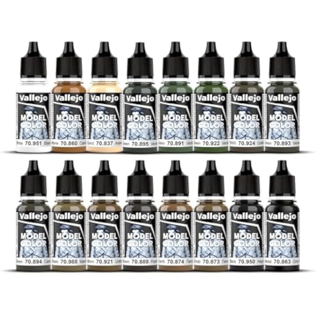 Vallejo Model Color WWII Allies Acrylic Paint Set | 16 Pack – 17ml