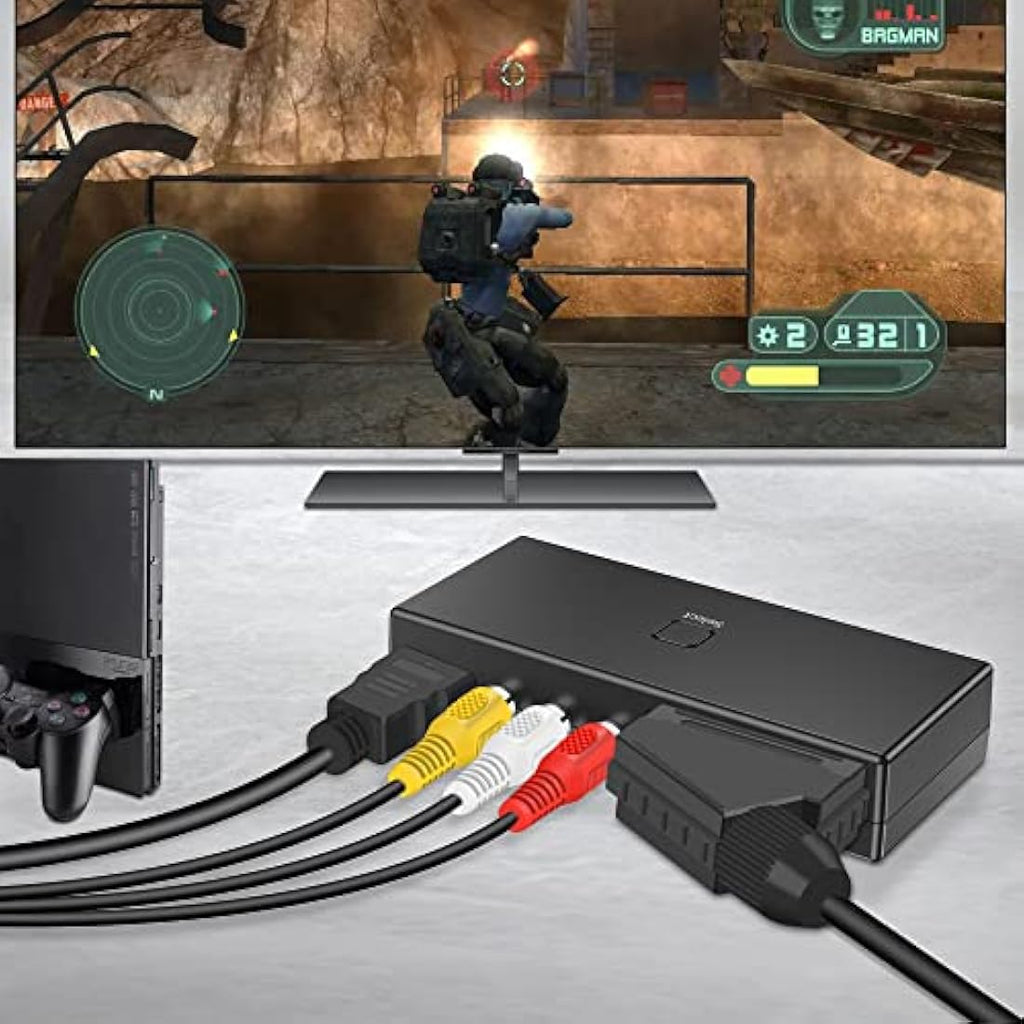 Jolof Store 3-in-1 Scart RCA HDMI to HDMI Converter Switcher | 1080P 4K