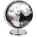 30cm World Globe – Metallic Black Map with Metal Base