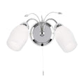 Albert Dimmable Twin Wall Sconce – Chrome Opal Glass LED Light