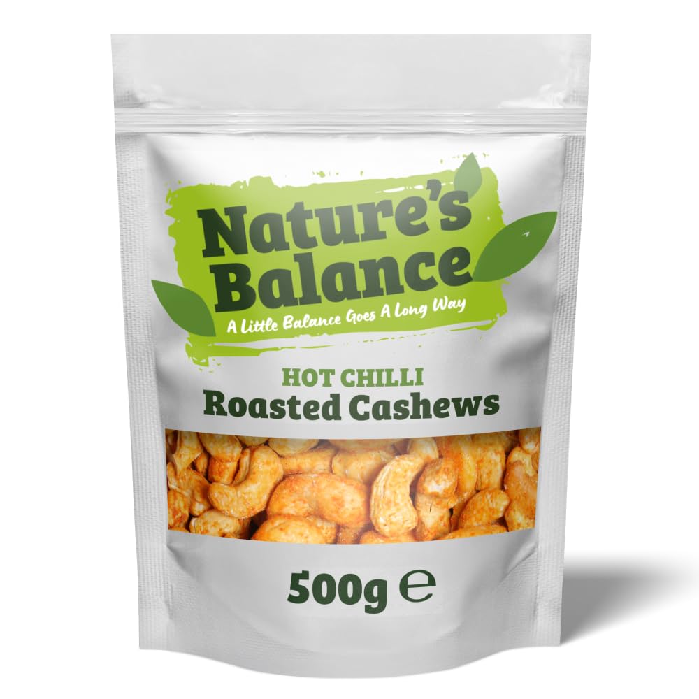 Nature’s Balance Roasted Whole Cashews – Hot Chilli Flavour – 500g