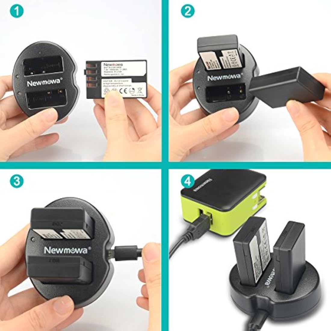 Newmowa D-Li109 Battery (2-Pack) and Dual USB Charger for Pentax K-30 K-50