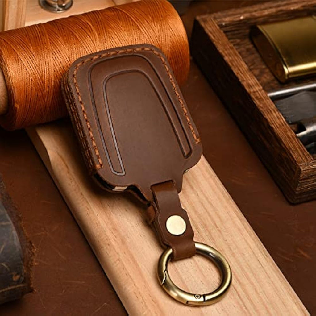 Leather Car Key Case for BMW i3 i8 – Brown Fob Cover