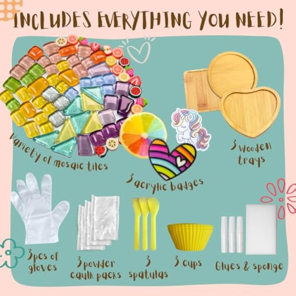 Jolof Store Mosaic Coaster Craft Kit – DIY Glass Tile Art for Kids