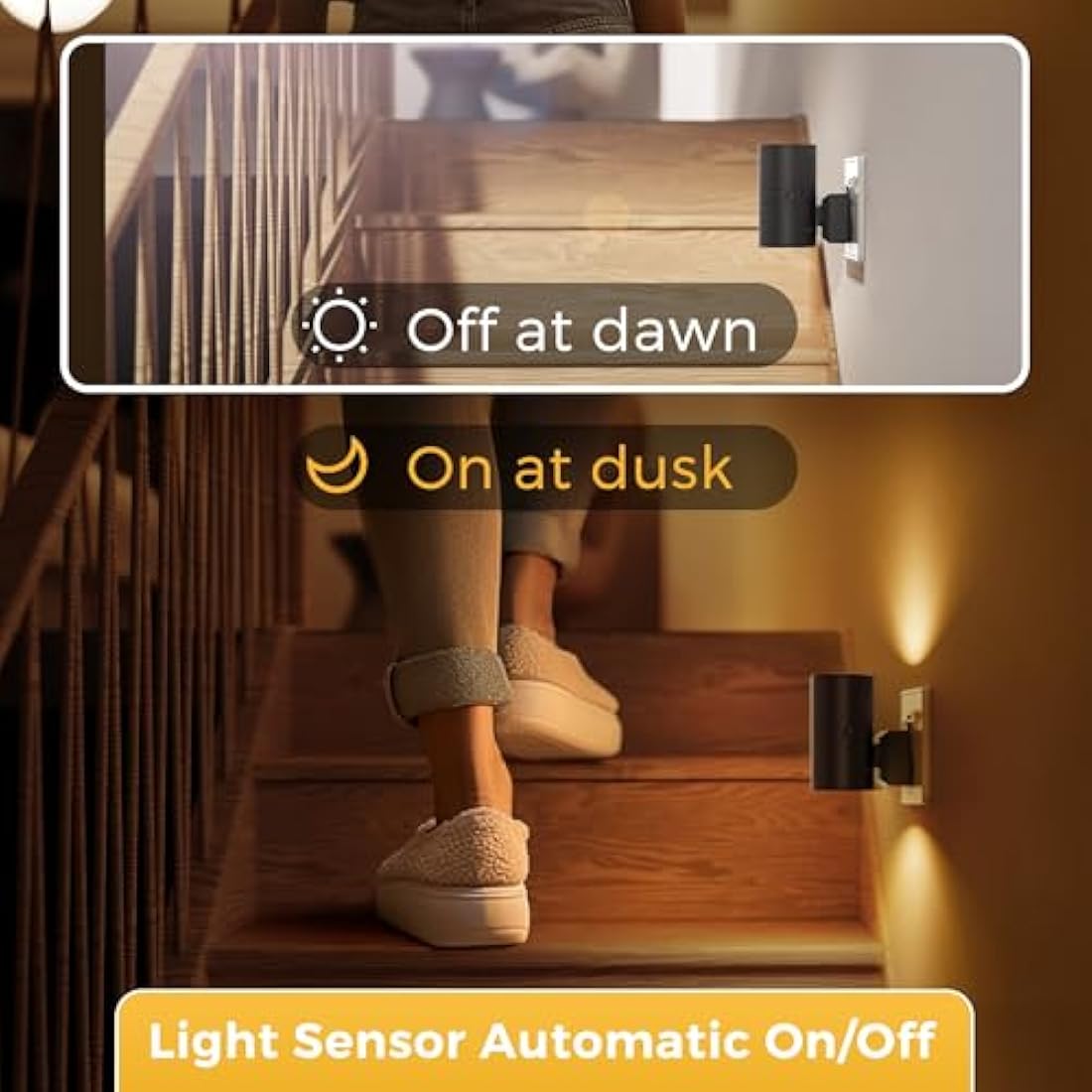 LOHAS Dimmable LED Night Light | Dusk to Dawn Warm White | 2 Pack