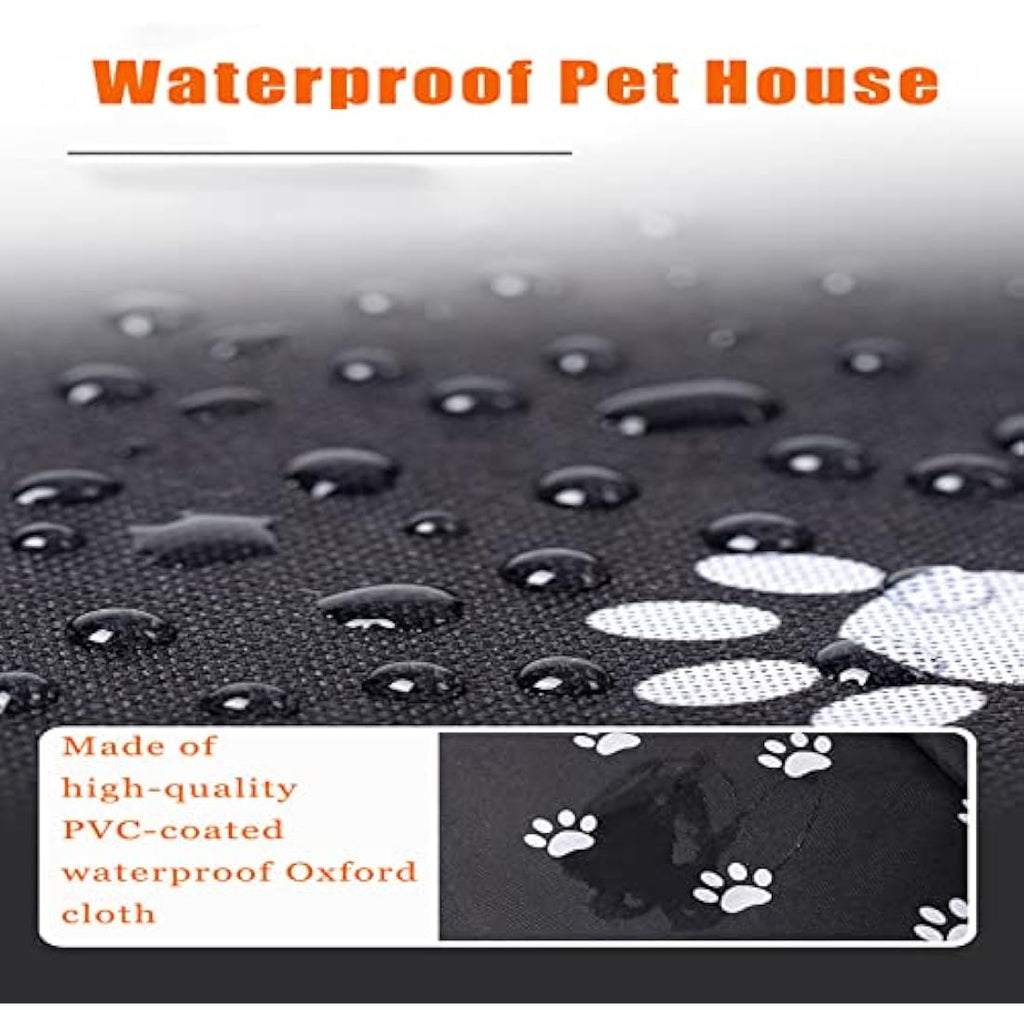 Outdoor Cat House – Waterproof Winter Pet Shelter (Black, L)