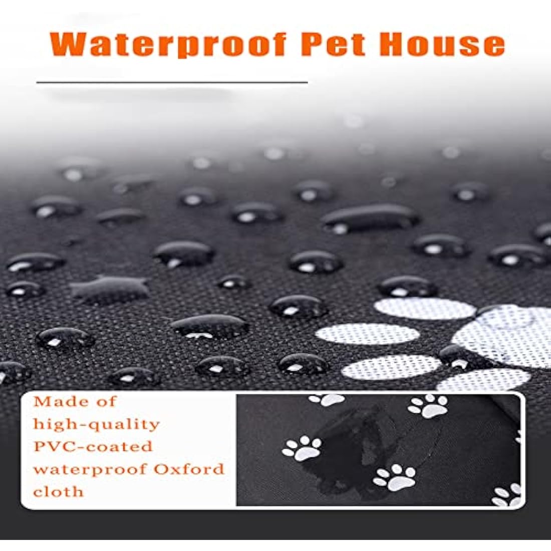 Outdoor Cat House – Waterproof Winter Pet Shelter (Black, L)