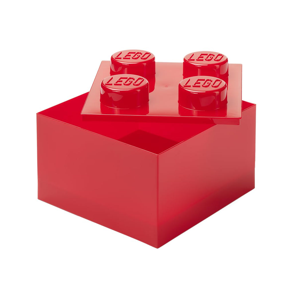 Room Copenhagen LEGO Storage Brick 4 Knobs Translucent Red - Stackable Plastic Storage Box with Lid for Kids and Adults Desk Organizer and Toy Box - image 2
