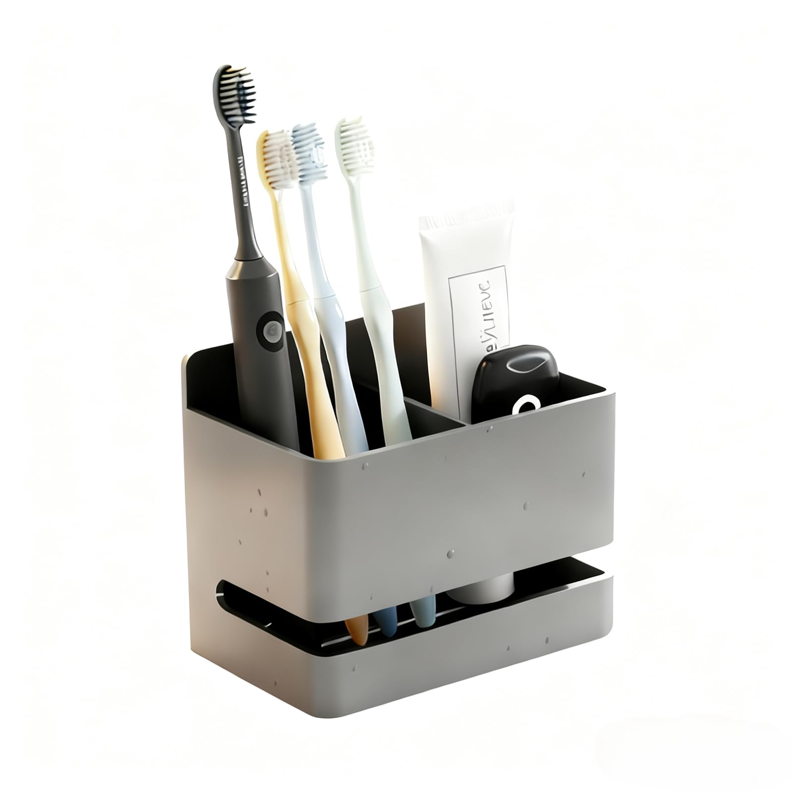 Wall-Mounted Aluminum Toothbrush Holder | Matte Black