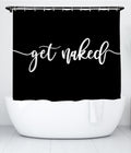 Goodbath Get Naked Short Shower Curtain | Black Waterproof Fabric
