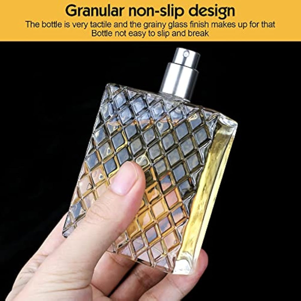 Ysimple 2 Pack 100ml Glass Perfume Atomiser | Refillable Fine Mist - Silver