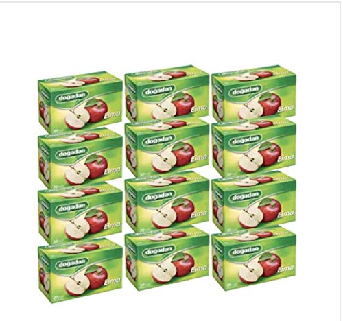 Dogadan Turkish Apple Tea (Elma Cayi) - 20 Tea Bags (Pack of 12)
