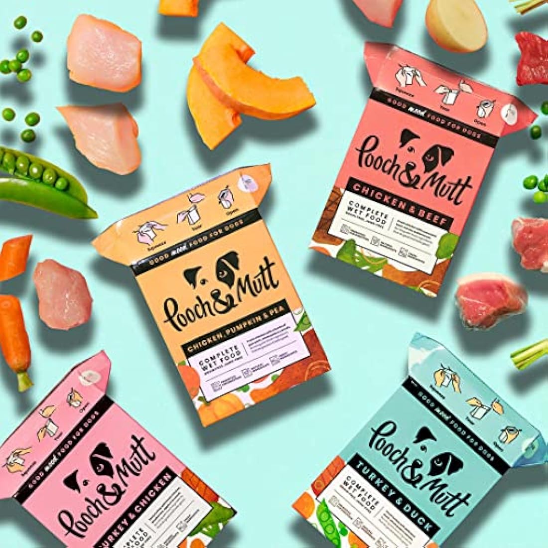 Pooch & Mutt Grain-Free Wet Dog Food Variety Pack - 12 x 375g Cartons