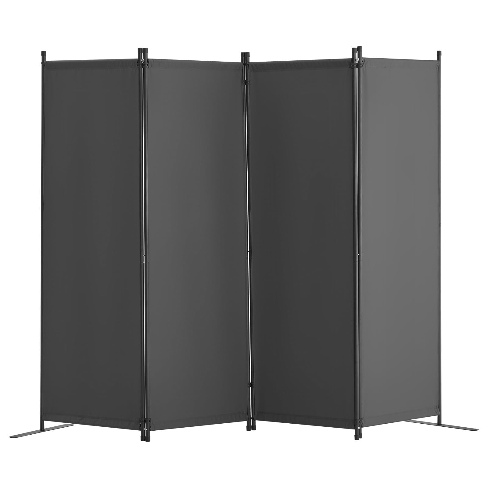 VEVOR 4-Panel Room Divider | Folding Fabric Privacy Screen, Light Gray