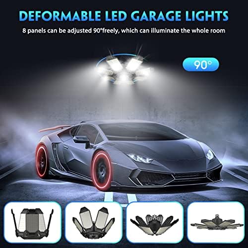 DEEIRAO 260W LED Garage Light | 26000LM Deformable Shop Lamp | 2 Pack