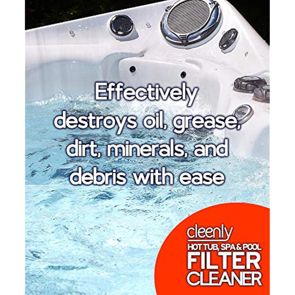 Cleenly Hot Tub Filter Cleaner – Pool & Spa Degreaser Solution (5L)