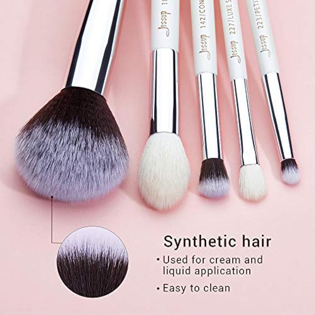 Jessup 25pcs Professional Makeup Brush Set | Natural-Synthetic Hair