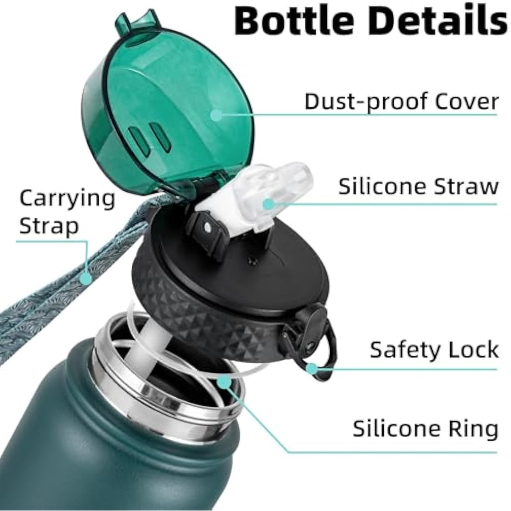 Oldley 1L Stainless Steel Water Bottle – Vacuum Insulated Leakproof Flask