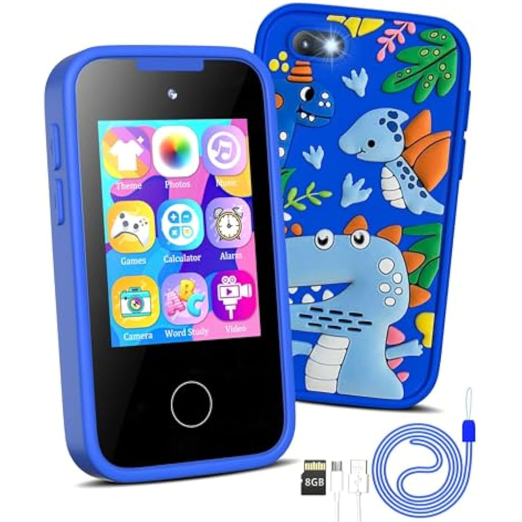 KAKTIN Kids Smart Phone – Dinosaur Learning Toy with Dual Camera & 8GB SD