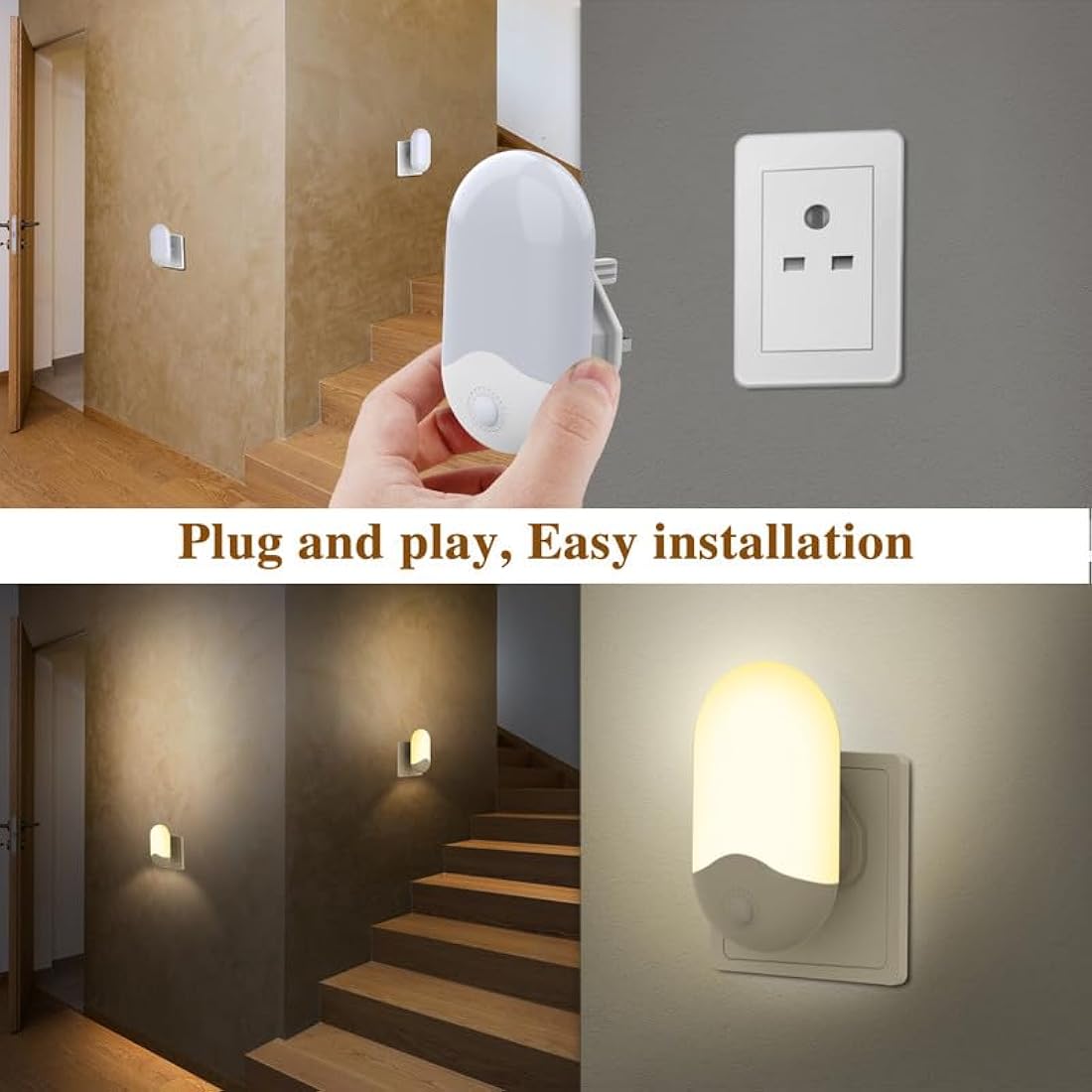 LED Night Light | 2 Pack Dusk to Dawn Sensor Warm White
