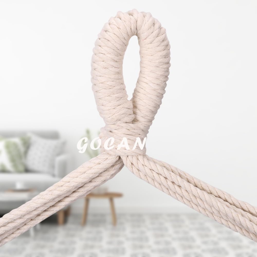 GOCAN Hammock Chair – Large Cotton Hanging Swing with Steel Spreader Bar