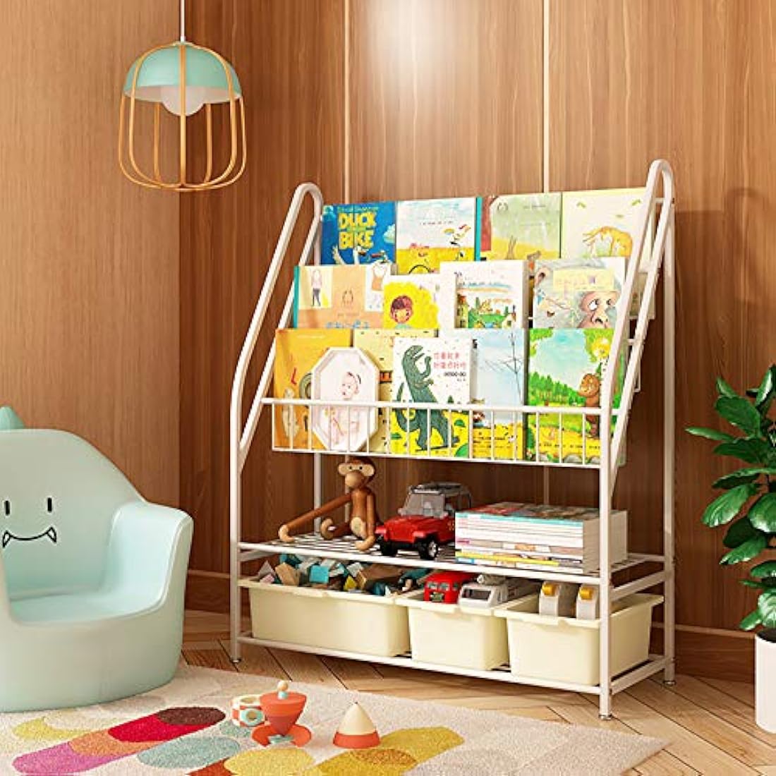 Jolof Store 5-Tier Kids Bookshelf | Space-Themed Toy & Book Organizer