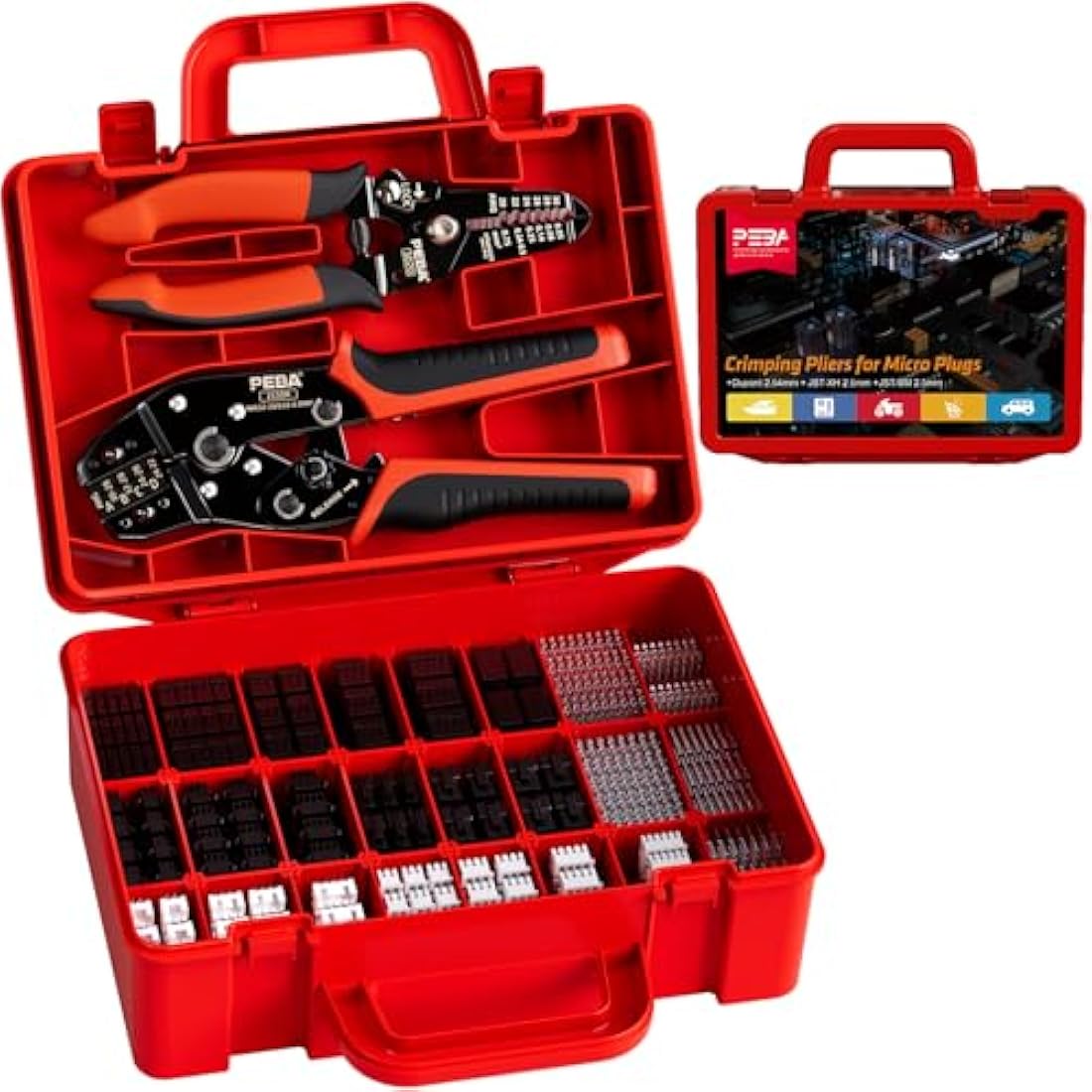 PEBA Crimping Tool Kit | 24 Types JST & Dupont Connectors with Stripper