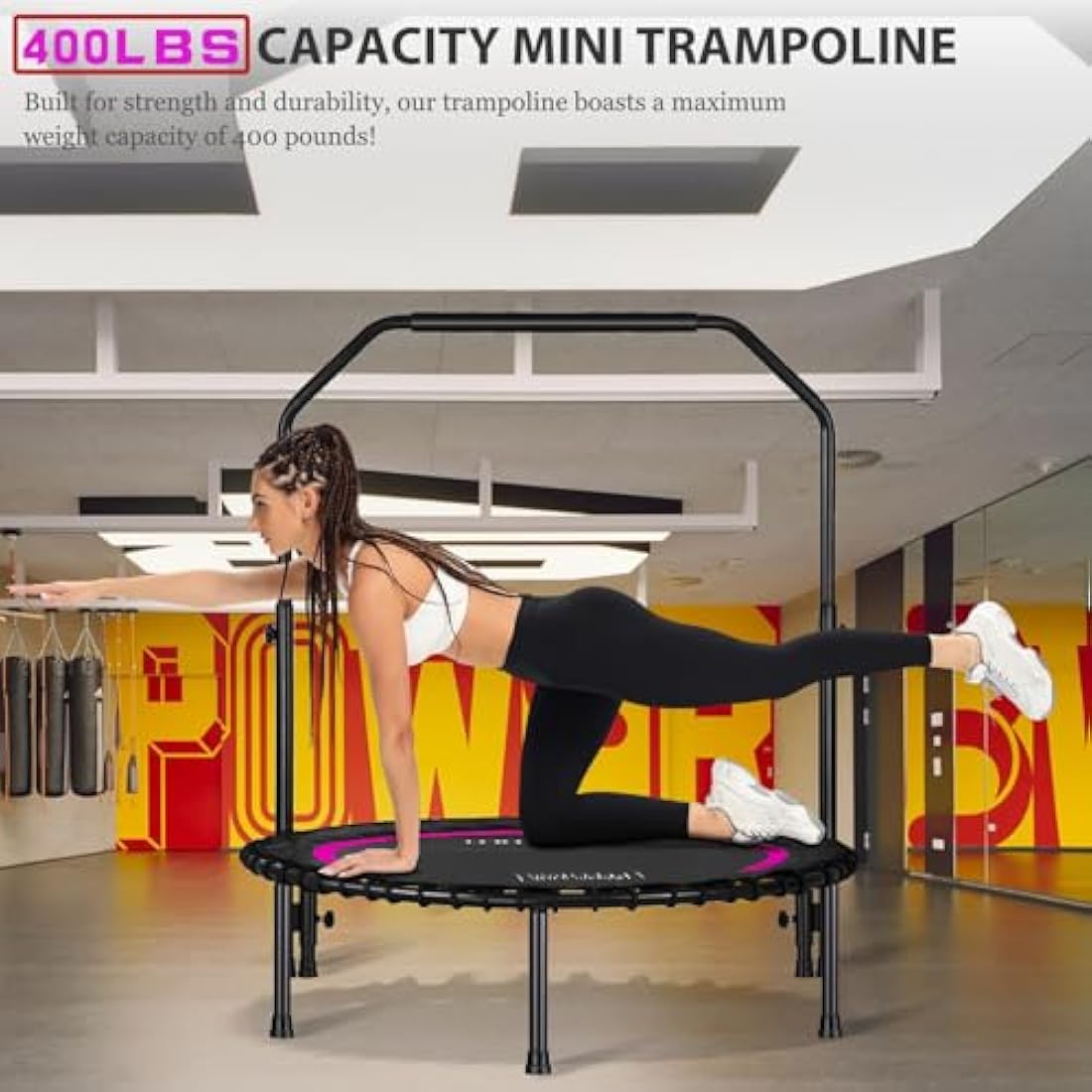 DARCHEN Rebounder Trampoline - 200KG Silent Mini Fitness Trampoline | 100CM