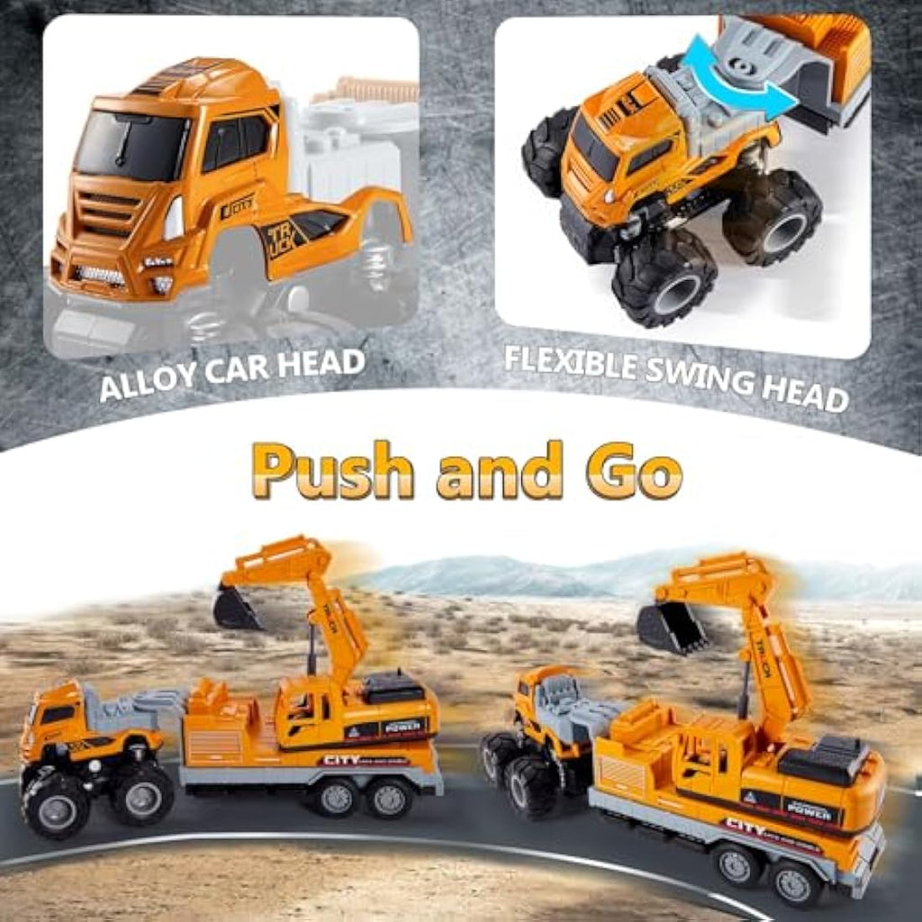 Diecast Excavator Toy – Friction Powered Construction Digger